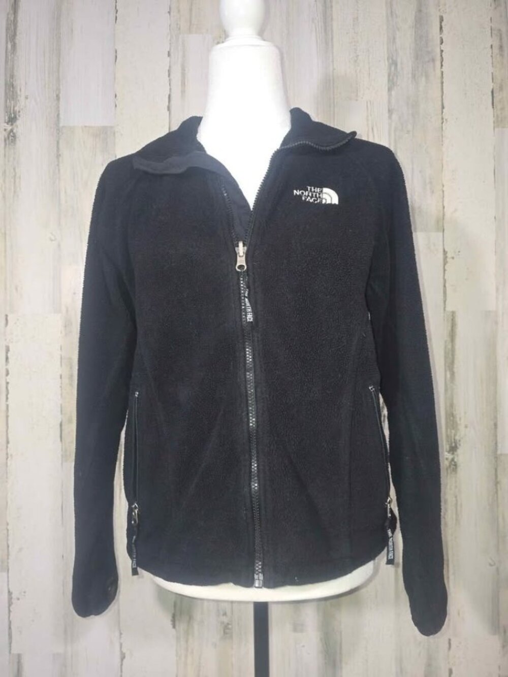 The North Face Women's Small Full Zip Performance Polartec Fleece Jacket Black